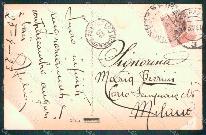 Artist Signed Mauzan Olandesini Dutch Child serie 511-1 cartolina XP7563 – retro