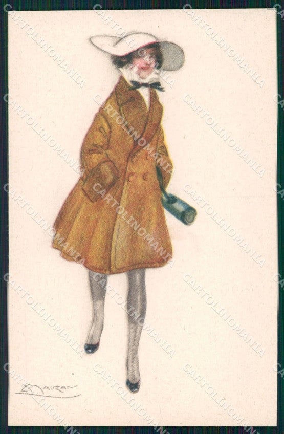 Artist Signed Mauzan Glamour Lady serie 8-1 cartolina XP7574 – fronte
