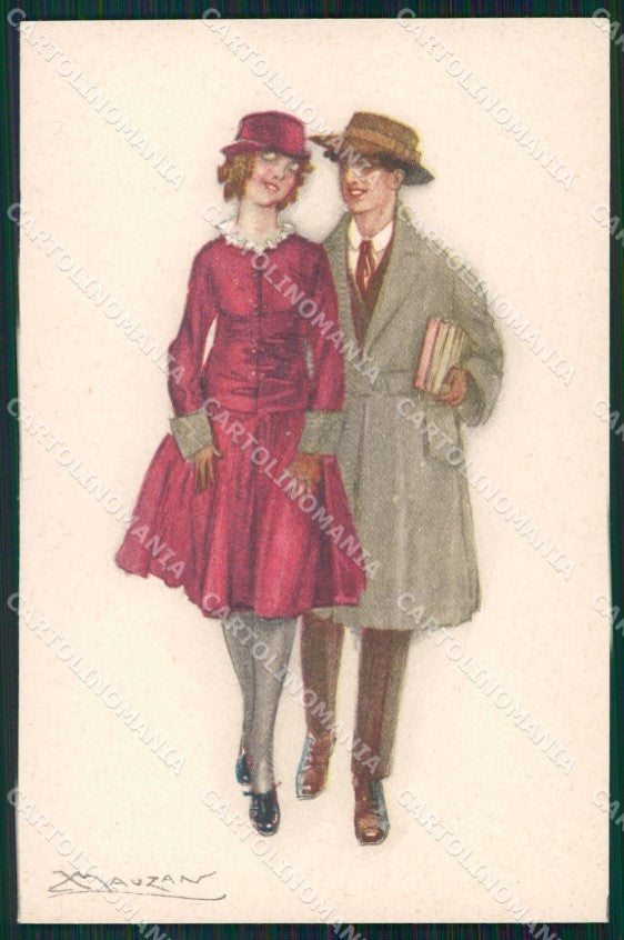 Artist Signed Mauzan Romantic Couple serie 8-5 cartolina XP7575 – fronte