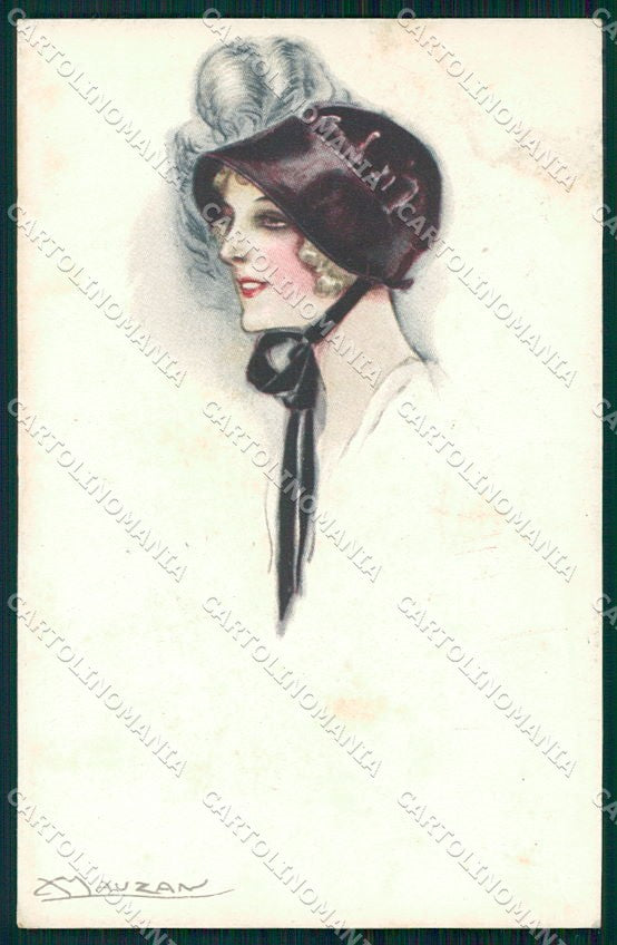 Artist Signed Mauzan Glamour Fashion Lady serie 229-2 cartolina XP7596 – fronte