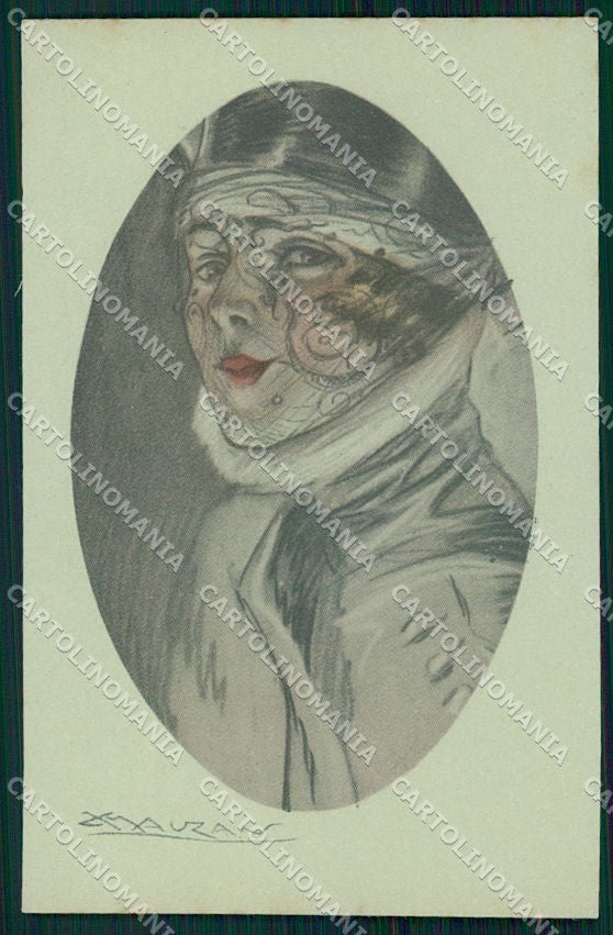 Artist Signed Mauzan Glamour Fashion Lady serie 297-4 cartolina XP7624 – fronte