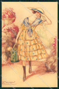 Artist Signed Mauzan Glamour Fashion Lady serie 247-4 cartolina XP7643 – fronte