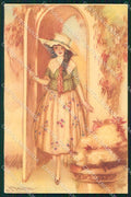 Artist Signed Mauzan Glamour Fashion Lady serie 247-2 cartolina XP7645 – fronte