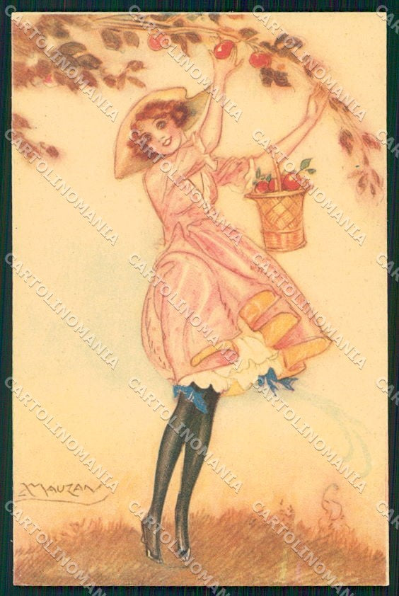 Artist Signed Mauzan Glamour Fashion Lady serie 247-3 cartolina XP7646 – fronte