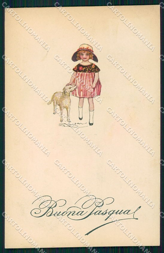 Artist Signed Mauzan Child serie 314 cartolina XP7656 – fronte
