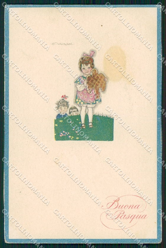 Artist Signed Mauzan Pasqua Children serie 302M-6 cartolina XP7657 – fronte