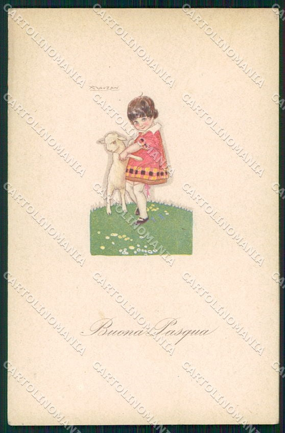 Artist Signed Mauzan Child serie 302M-4 cartolina XP7658 – fronte