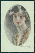 Artist Signed Mauzan Glamour Fashion Lady serie 279-2 cartolina XP7668 – fronte