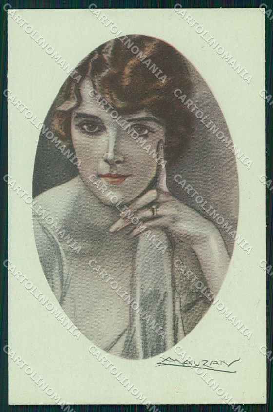 Artist Signed Mauzan Glamour Fashion Lady serie 279-6 cartolina XP7669 – fronte