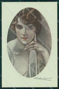 Artist Signed Mauzan Glamour Fashion Lady serie 279-6 cartolina XP7669 – fronte
