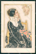 Artist Signed Mauzan Glamour Fashion Lady serie 101-5 cartolina XP7679 – fronte