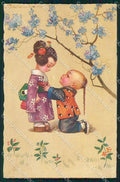 Artist Signed Colombo Children Bambini Geisha serie 1963 cartolina XP7742 – fronte