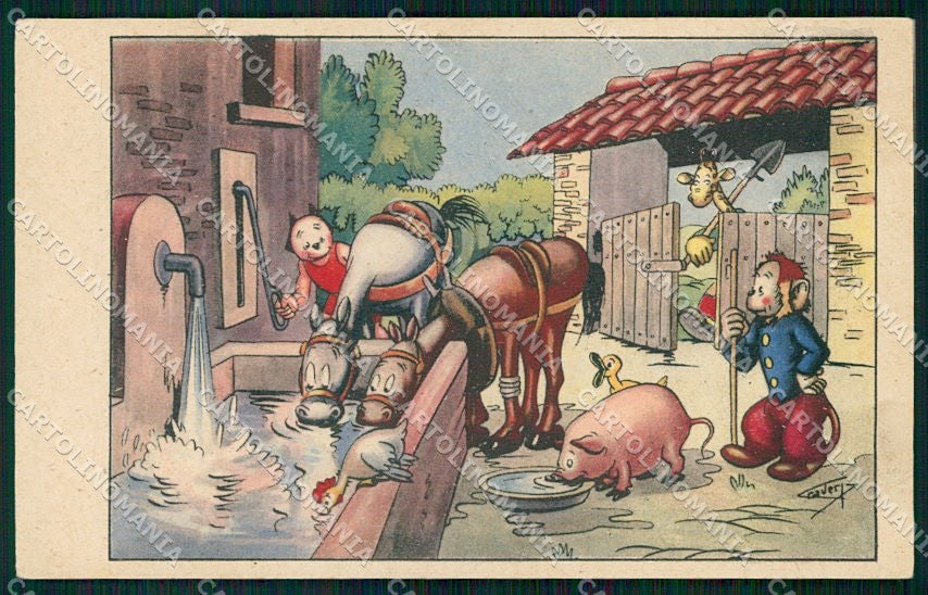 Artist Signed Craveri Dressed Animals serie VIII cartolina XP7792 – fronte