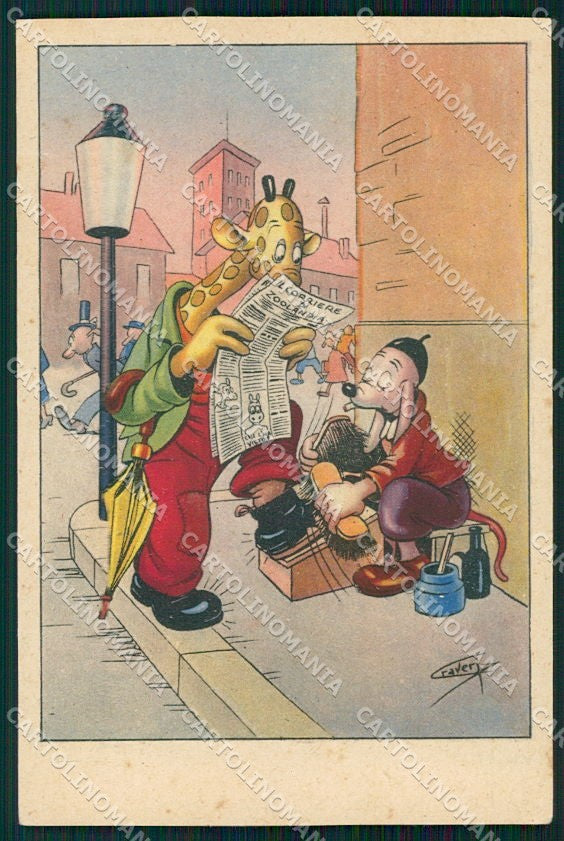 Artist Signed Craveri Dressed Animals serie VII cartolina XP7793 – fronte