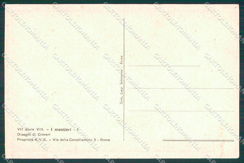 Artist Signed Craveri Dressed Animals serie VII cartolina XP7793 – retro