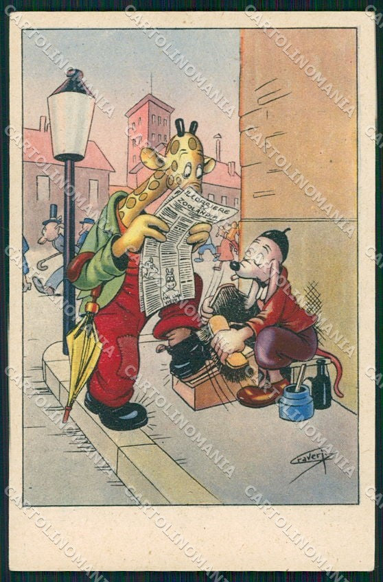 Artist Signed Craveri Dressed Animals serie VII cartolina XP7794 – fronte