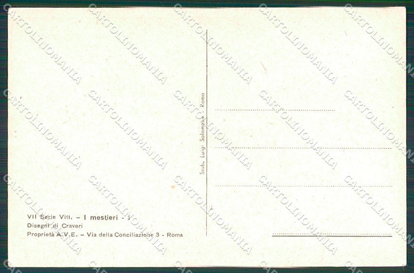 Artist Signed Craveri Dressed Animals serie VII cartolina XP7794 – retro