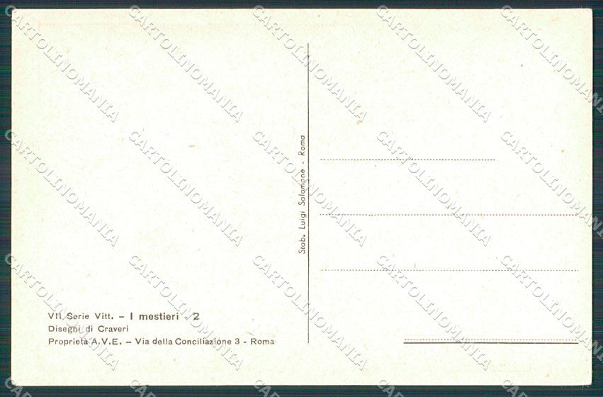 Artist Signed Craveri Dressed Animals serie VII cartolina XP7795 – retro