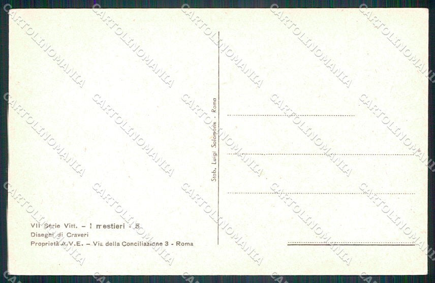 Artist Signed Craveri Dressed Animals serie VII cartolina XP7796 – retro