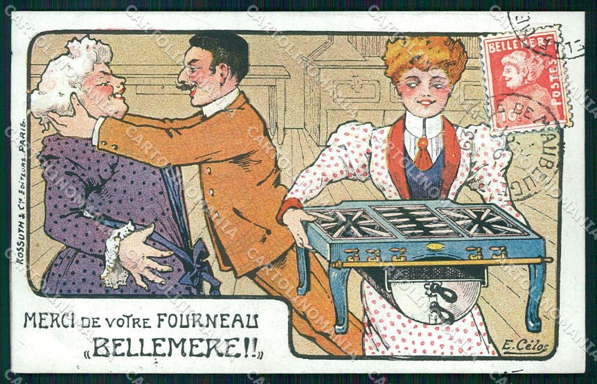 Artist Signed E. Celos French Advertising Art Nouveau cartolina XP7833 – fronte