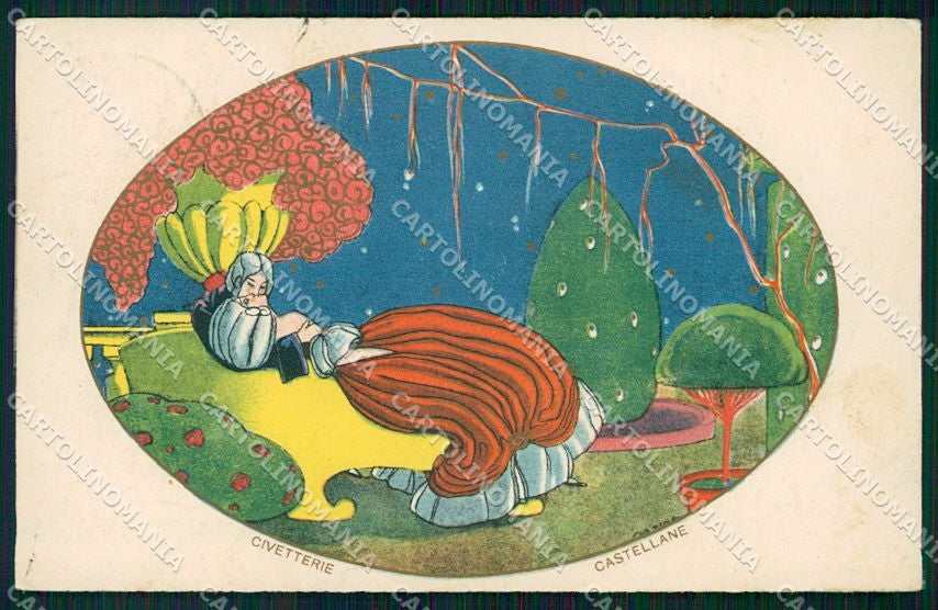 Artist Signed Scattina Art Deco Civetterie Castellane Sborgi cartolina XP7850 – fronte