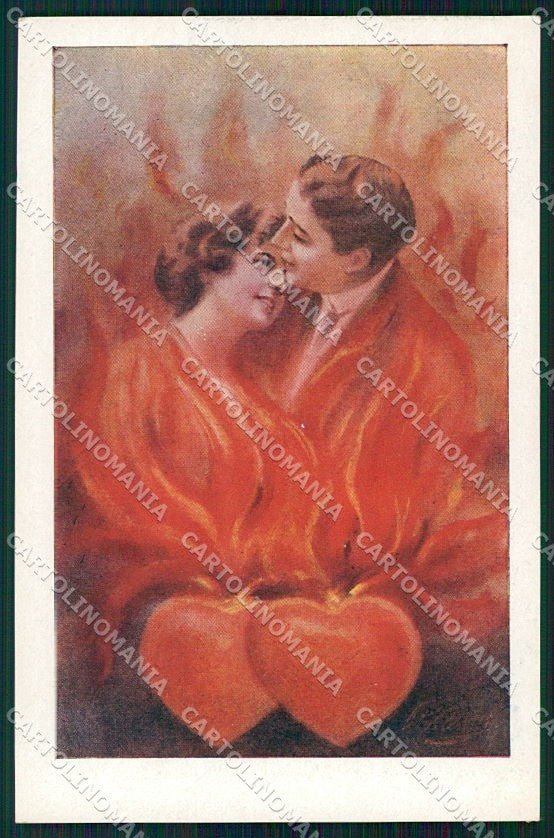 Artist Signed Vecchi Romantic Couple serie 7034 cartolina XP7856 – fronte
