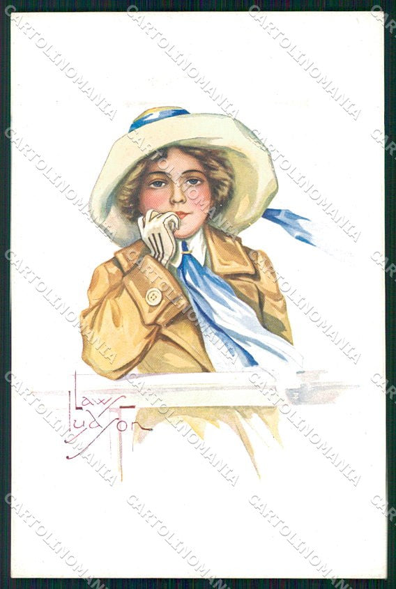Artist Signed Law Ludson Fashion Lady serie 60-4 cartolina XP7858 – fronte