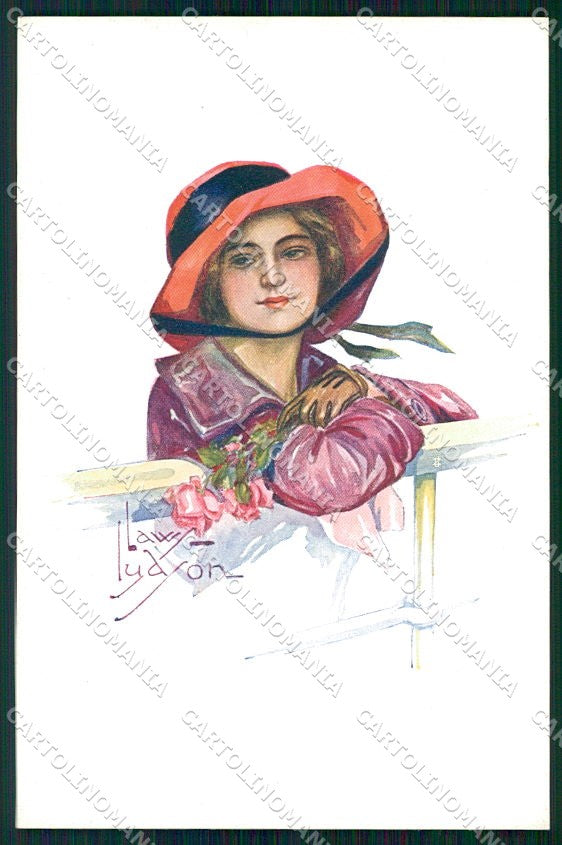 Artist Signed Law Ludson Fashion Lady serie 60-2 cartolina XP7859 – fronte