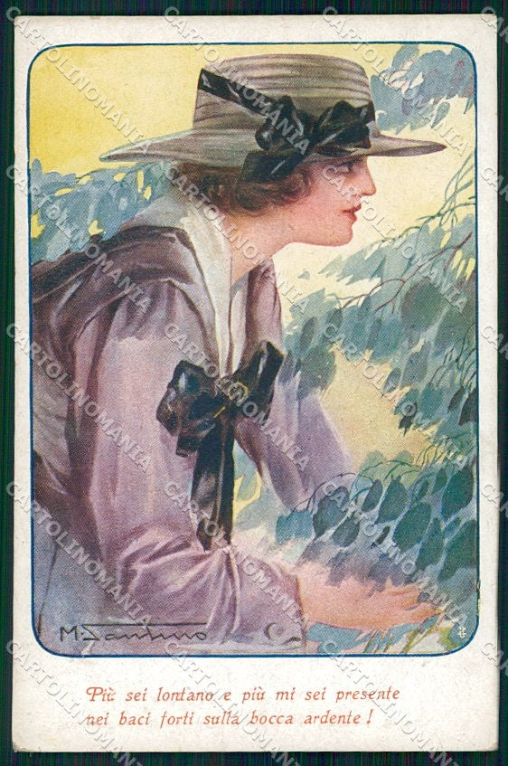 Artist Signed Santino Glamour Fashion Lady serie 138-4 cartolina XP7907 – fronte