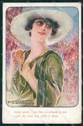 Artist Signed Santino Glamour Fashion Lady serie 138-3 cartolina XP7909 – fronte