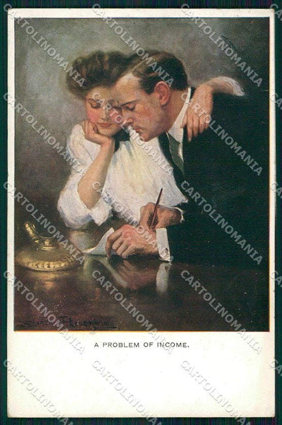 Artist Signed Clarence F. Underwood Romantic Couple serie 1409 cartolina XP7914 – fronte