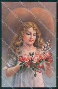 Artist Signed P. Villani Lady serie 7014 cartolina XP7933 – fronte