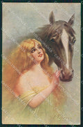 Artist Signed P. Villani Horse and Lady serie 7006 cartolina XP7934 – fronte