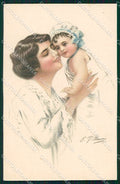 Artist Signed P.Villani Lady and Child serie 7620 cartolina XP7937 – fronte