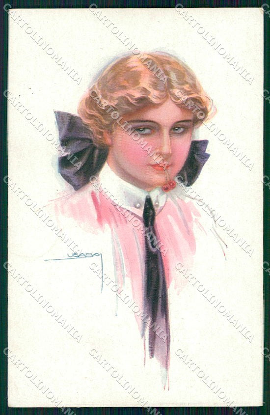 Artist Signed Usabal Glamour Fashion Lady serie 333-5 cartolina XP7938 – fronte