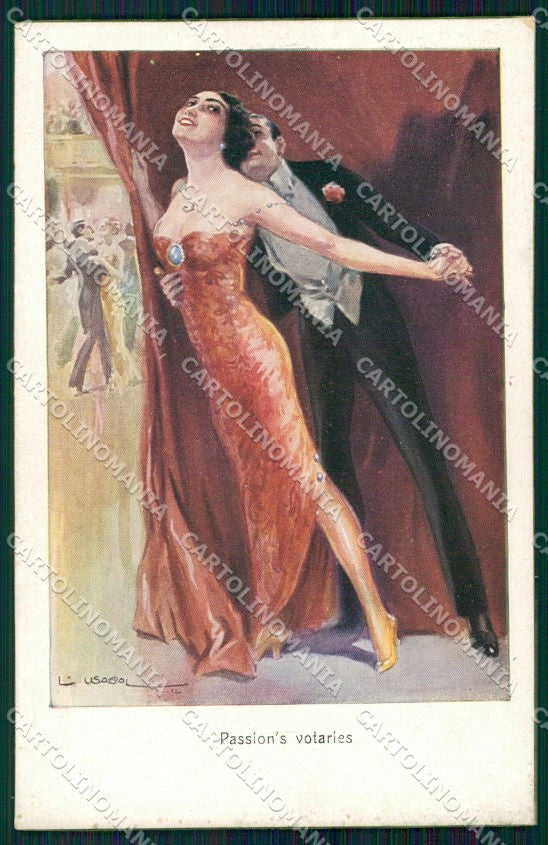 Artist Signed Usabal Romantic Couple serie 1067 cartolina XP7939 – fronte