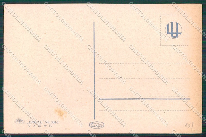 Artist Signed Usabal Glamour Fashion Lady serie 308-2 cartolina XP7940 – retro