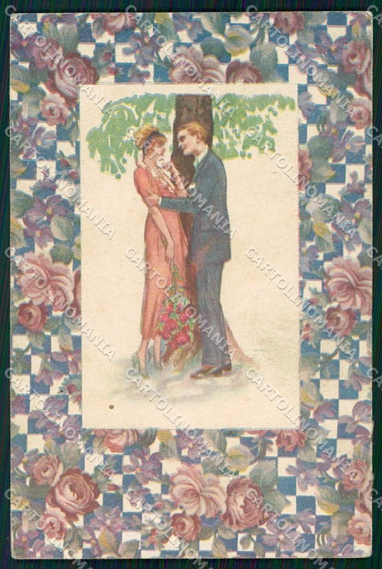 Artist Signed Bianchi Romantic Couple serie 625M-4 cartolina XP7947 – fronte