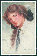 Artist Signed R. Guischaf ? Lady Ripe Cherries cartolina XP7952 – fronte