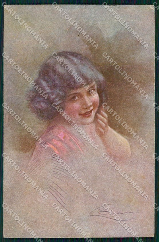 Artist Signed Guerzoni Girl serie 742-1 cartolina XP7953 – fronte