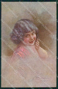 Artist Signed Guerzoni Girl serie 742-1 cartolina XP7953 – fronte