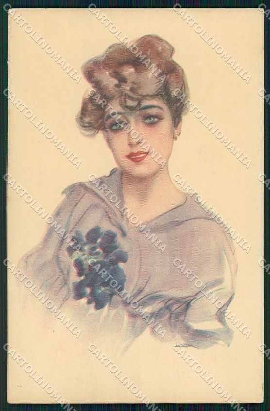 Artist Signed Metlicoviz Glamour Fashion Lady serie 963-3 cartolina XP7984 – fronte