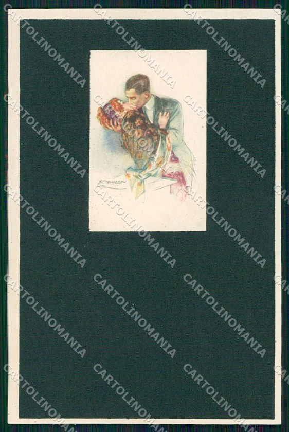 Artist Signed Mauzan Glamour Fashion Lady serie 394M-6 ABRASA cartolina XP7992 – fronte