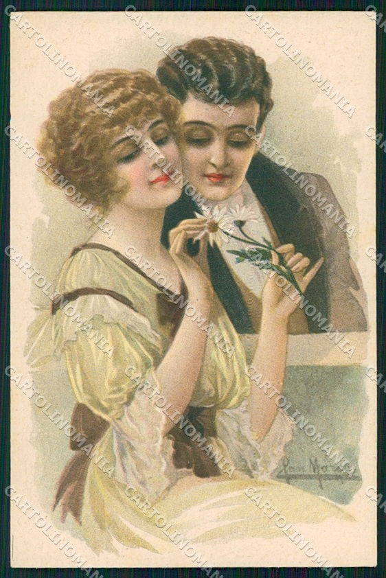 Artist Signed San Marco Romantic Couple serie 2023 cartolina XP7997 – fronte