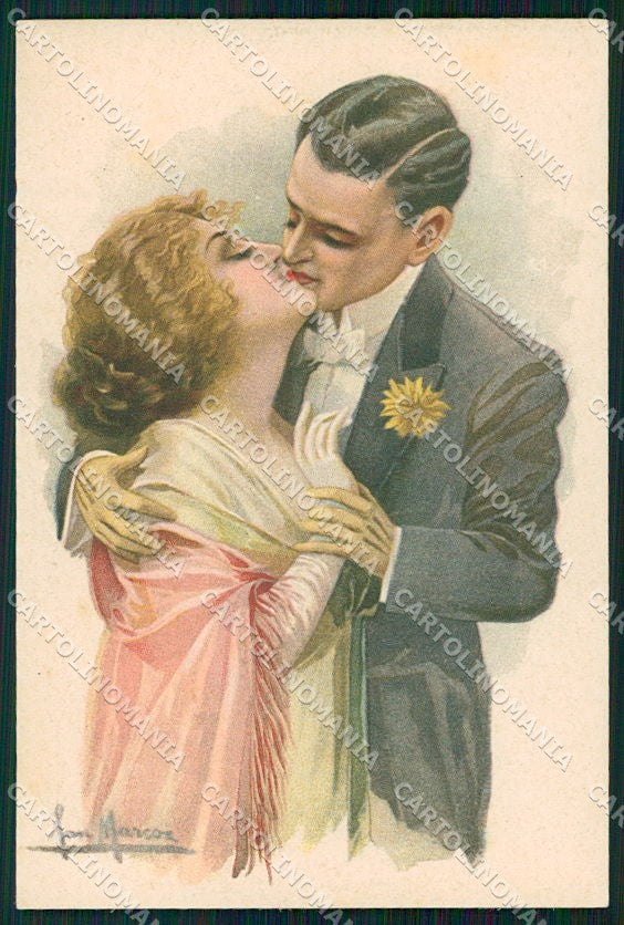 Artist Signed San Marco Romantic Couple serie 2023 cartolina XP7998 – fronte