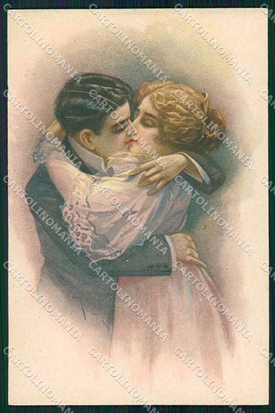 Artist Signed San Marco Romantic Couple serie 2023 cartolina XP8001 – fronte