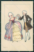 Artist Signed Chiostri Art Deco serie 213 Venetian Couple cartolina XP8027 – fronte