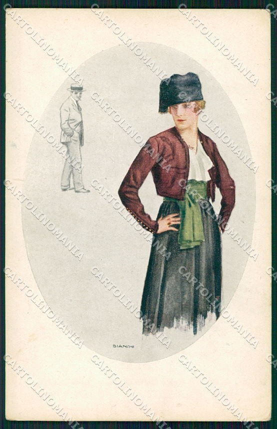 Artist Signed Bianchi Glamour Fashion Lady serie 84-1 cartolina XP8111 – fronte