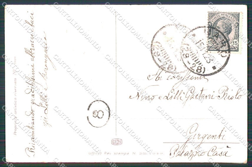 Artist Signed Bianchi Dog Glamour Fashion Lady serie 2020 cartolina XP8124 – retro