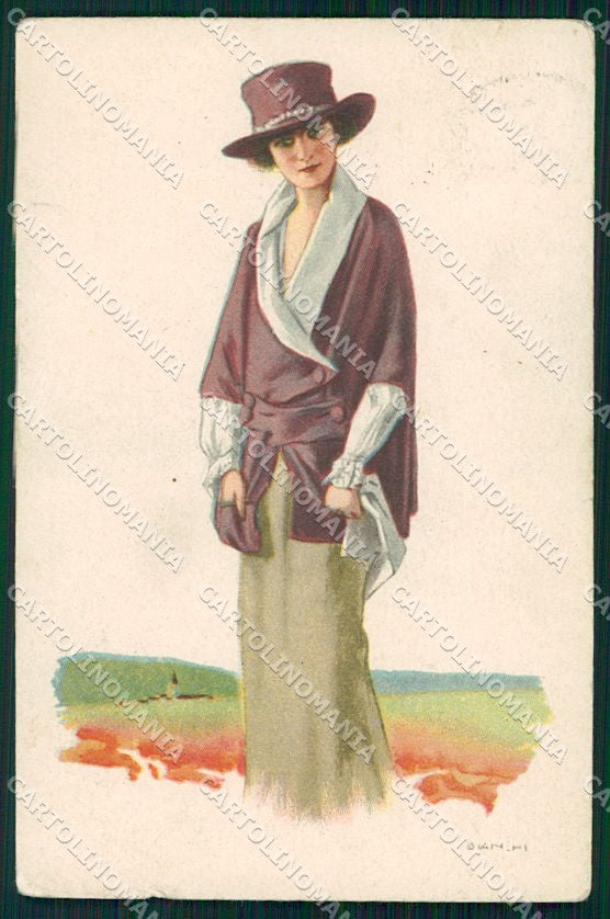 Artist Signed Bianchi Glamour Fashion Lady serie 2157 cartolina XP8139 – fronte